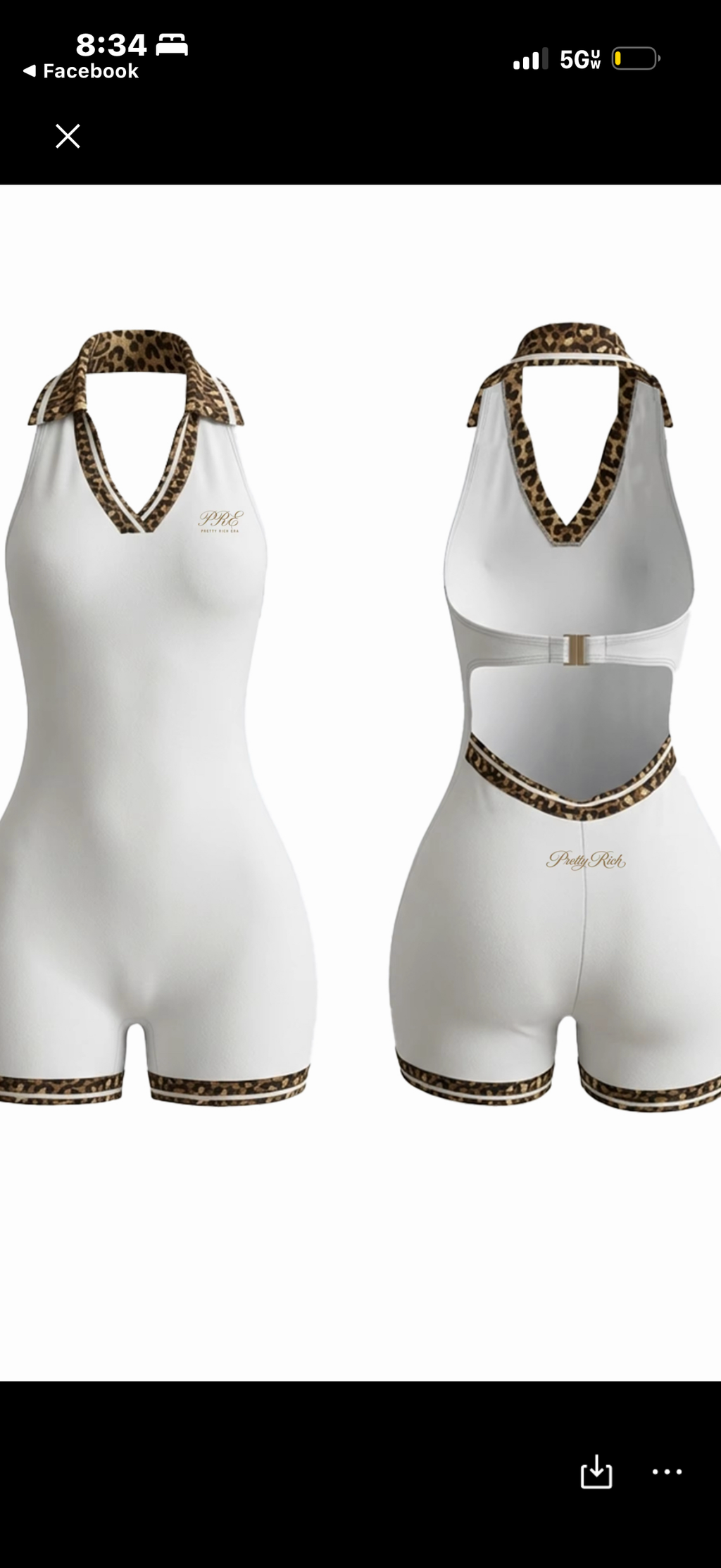 Cheetah Print Backless Halter V-Neck Romper